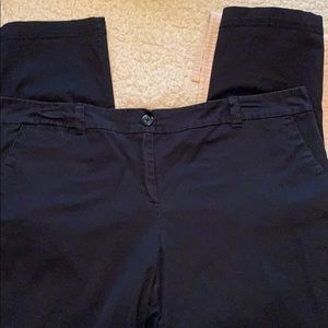 New York & Company Flat Front Black Twill Pants